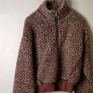 Express Brown Textured Sweatshirt